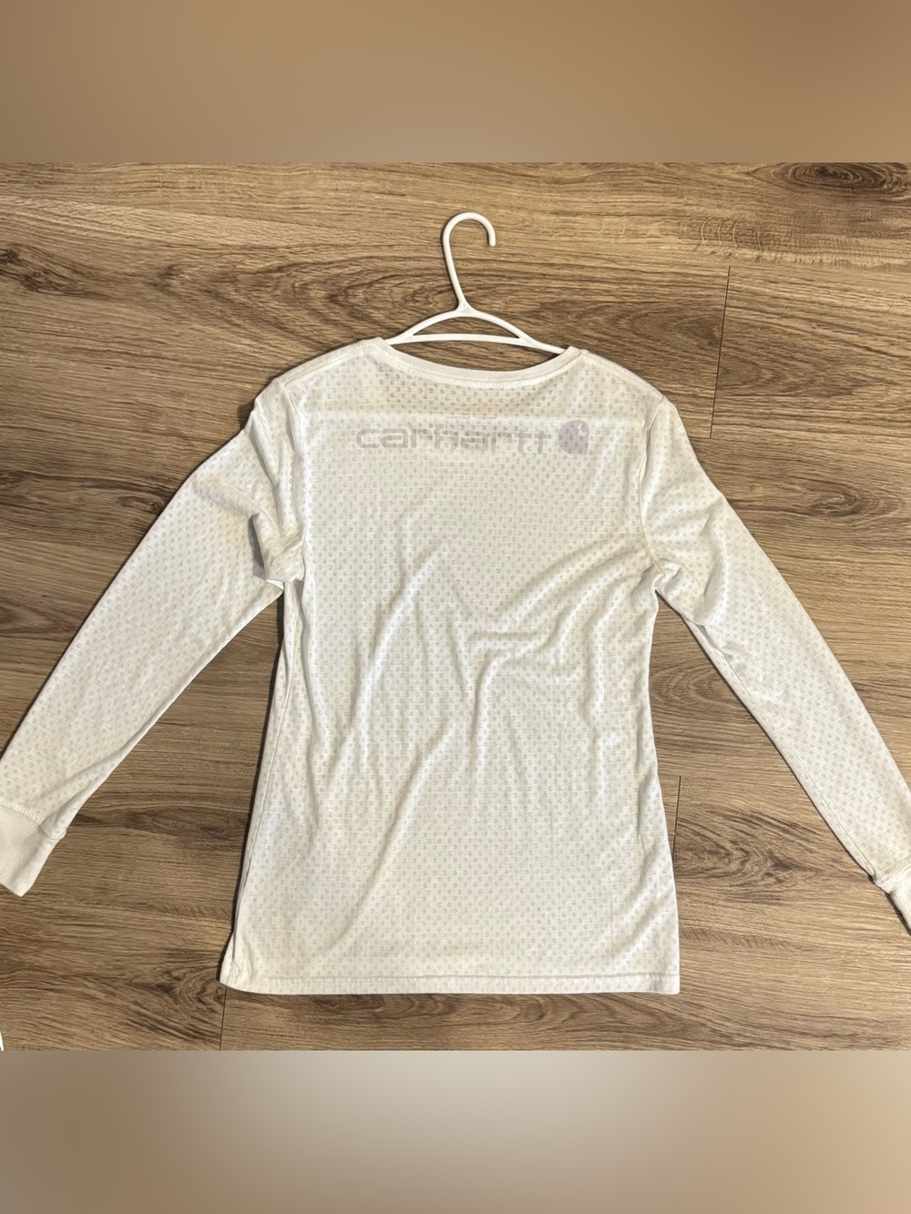 Carhartt White Logo Print Long-Sleeve Women's Crew Neck Tee | Medium - Picture 4 of 6